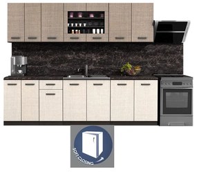 Κουζίνα Inda, dark + light perrier, 260x90x60cm -GRA005