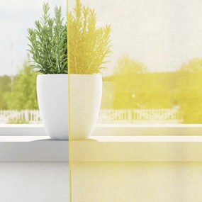 vidaXL Voile κουρτίνες με ροδέλες 2 τεμάχια Κίτρινο