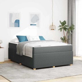 vidaXL Σκελετός Κρεβατιού Άλλο Σκούρο γκρι 140 x 200 cm ύφασμα