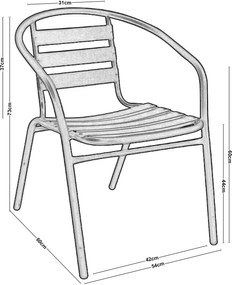 FUNKY Πολυθρόνα Μέταλλο - Αλουμίνιο Βαφή Ανθρακί   1τμχ