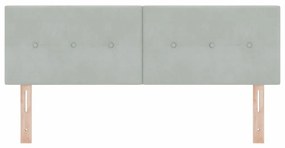 vidaXL Κεφαλάρι με φώτα λωρίδας LED Ανοιχτό γκρι 80 cm Βελούδο