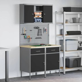 vidaXL Σετ Εργασίας 8 Τεμαχίων Γκρι Χάλυβα