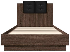 vidaXL Πλαίσιο Κρεβατιού με Κεφαλάρι Καφέ Δρυς 90x200 εκ. Επεξ. Ξύλο