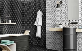 Karag Rhombus Black 26,5x51 - Πλακάκι μπάνιου &amp; κουζίνας