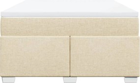 vidaXL Κρεβάτι Boxspring με Στρώμα Κρεμ 140x200 εκ. Υφασμάτινο