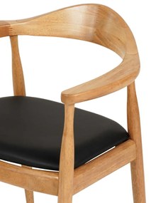 ΠΟΛΥΘΡΟΝΑ ΤΡΑΠΕΖΑΡΙΑΣ ADOR HM9948.01 RUBBERWOOD ΣΕ ΟΑΚ ΚΑΙ ΜΑΥΡΟ PU 62x54x76,5Υεκ