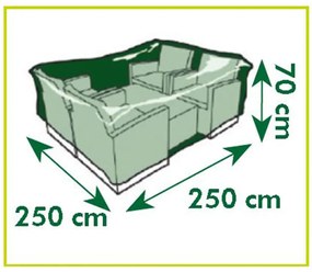 Nature Κάλυμμα Επίπλων Κήπου για Χαμηλό Τραπέζι/Καρέκλες 250x250x70 εκ