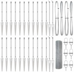 vidaXL Στύλος Περιφράξεων Ασημί