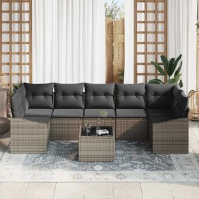vidaXL Σετ Καναπέ Κήπου με μαξιλάρι 8 pcs Γκρι 55 x 55 x 37 εκ