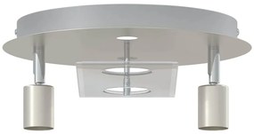 vidaXL Σποτ οροφής Ασημί 29 x 29 x 11 εκ Χάλυβας και γυαλί