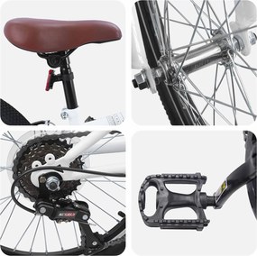 vidaXL Ορεινό Ποδήλατο 20 ίντσες 6-Speed για παιδιά 5-8 ετών Λευκό