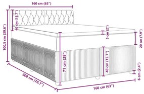 Κρεβάτι Boxspring με Στρώμα Μαύρο 160x200 εκ. Υφασμάτινο - Μαύρο