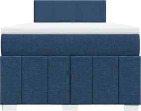 vidaXL Κρεβάτι Boxspring με Στρώμα Μπλε 120x200 εκ. Υφασμάτινο