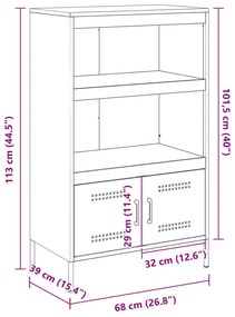 Ραφιέρα Λευκή 68x39x113 εκ. από Ατσάλι - Λευκό