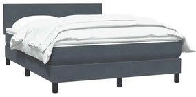 Κρεβάτι Boxspring με Στρώμα Σκούρο Γκρι 140x210 εκ. Βελούδινο - Γκρι