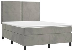 ΚΡΕΒΑΤΙ BOXSPRING ΜΕ ΣΤΡΩΜΑ ΑΝΟΙΧΤΟ ΓΚΡΙ 140X200 ΕΚ. ΒΕΛΟΥΔΙΝΟ 3142965