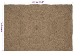 vidaXL Χαλί Γκρι 160 x 230 cm Γιούτα