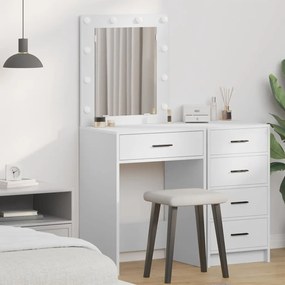 vidaXL Κομοδίνο με συρτάρι Λευκό 50 x 41 x 135 εκ Επεξεργασμένο ξύλο