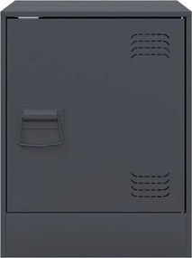 vidaXL Κομοδίνα 2 τεμ. Ανθρακί 34,5 x 39 x 44 εκ. από Χάλυβα