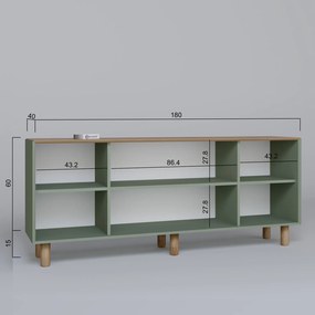 Κονσόλα Πράσινο CLAFRAN 180x40x75