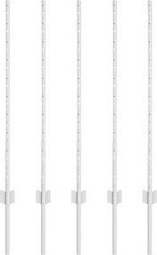 vidaXL Ενσωματωμένος Πόλος Φράχτη 5 pcs Ασημί 140 cm