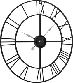 vidaXL Ρολόι Τοίχου Μαύρο Ø50 εκ. Σιδερένιο