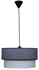 Φωτιστικό Οροφής 14-0266 1/Ε27 Φ40/35x95cm Αμπαζούρ Black-White Heronia Metal, Fabric