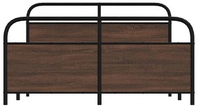vidaXL Σκελετός Κρεβ. Χωρίς Στρώμα Καφέ Δρυς 150x200 εκ. Μεταλλικό