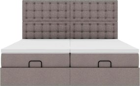 vidaXL Οθωμανικό κρεβάτι με στρώματα Taupe 160x200cm ύφασμα