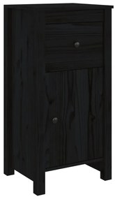 vidaXL Ντουλάπι Μαύρος 40x35x80 εκ. από Μασίφ Ξύλο Πεύκου