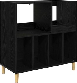 vidaXL Βάση πικάπ Μαύρη Δρυς 82 x 39,5 x 82,5 εκ Επεξεργασμένο Ξύλο