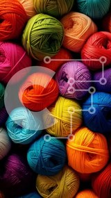 Intra Συλλεκτικό Ξύλινο Παζλ Plywood 4mm - Ζωντανό σωρό από μπάλες νήματος - Φωτογραφία Αρχείου Σε Ξύλινο Κουτί - Διαστάσεις: 10x10 cm – 25 κομμάτια