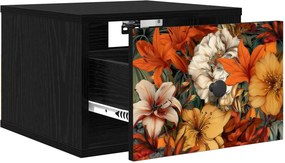 vidaXL Τοίχου κομοδίνο GENNEP Μαύρη Δρυς 36 x 33 x 25 εκ.