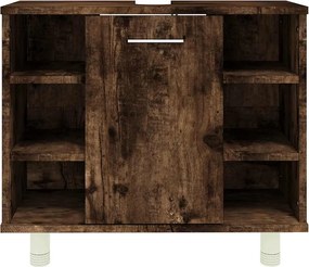 vidaXL Ντουλάπι Μπάνιου Καπνιστή Δρυς 60x32x53,5 εκ Επεξεργασμένο Ξύλο