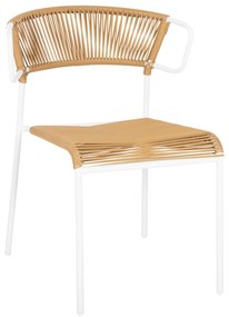 CHAIR SUKI  METAL IN WHITE AND SYNTHETIC RATTAN IN NATURAL COLOR 54x62x80Hcm.