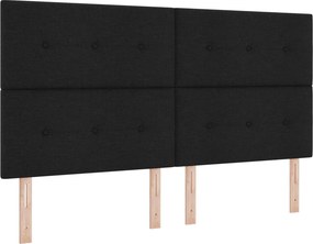 vidaXL Κρεβάτι box spring με στρώμα Μαύρο 180 x 200 cm Ύφασμα