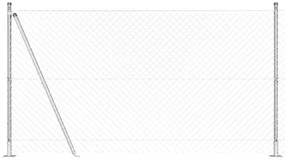 vidaXL Στύλος Περιφράξεων Ασημί 25 x 1,2 μ (60 x 60 mm δίχτυ) Ατσάλι