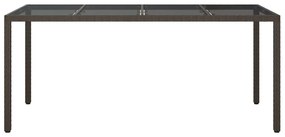 vidaXL Τραπέζι Κήπου για Φαγητό Καφέ 190 x 90 x 75 cm Πολυ ράταν