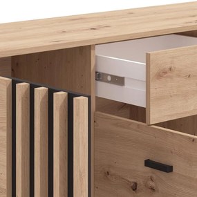 Κομότα - Μπουφές Laval 157 3K1F3V Artisan Oak - Μαύρο 157x40x90 εκ. 157x40x90 εκ.