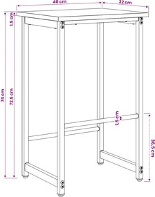 vidaXL Μπαρ σκαμπό 2 τμχ. Artisan Δρυς 40 x 32 x 74 εκ