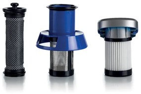Κάθετη ηλεκτρική σκούπα Ariete SCOPA 2722/00, 120W, 1 l, 2 ταχύτητες, Μηχανοκίνητη βούρτσα με LED, Ένδειξη μπαταρίας, Μπλε