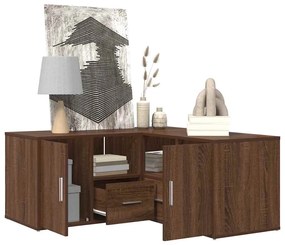 vidaXL Γωνιακό Έπιπλο Καφέ δρυς 160x40x45 εκ. από Επεξεργ. Ξύλο