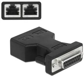 DELOCK αντάπτορας D-Sub 15 Pin σε 2x RJ45 66806, μαύρος