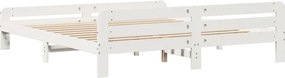 vidaXL Σκελετός Κρεβ. Χωρίς Στρώμα Λευκό 180x200 εκ Μασίφ Πεύκο