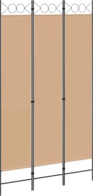 vidaXL 3-Panel Room Divider Μπεζ 120 x 220 cm Ύφασμα