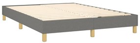 vidaXL Κρεβάτι Boxspring με Στρώμα &amp; LED Σκ.Γκρι 140x200 εκ Υφασμάτινο