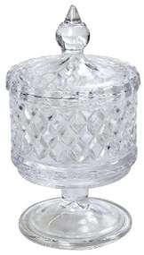 Φοντανιέρα Με Πόδι Και Καπάκι ORT131 8x8x12cm Clear Espiel Glass