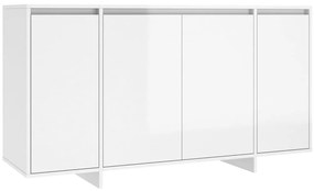 vidaXL Ραφιέρα Γυαλιστερή Λευκή 135x41x75 εκ. από Επεξεργ. Ξύλο