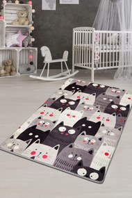 Carpet (120 x 180) Cats Gray Djt Multicolor