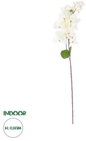 GloboStar® Artificial Garden BOUGAUVILLEA BRANCH 20659 Τεχνητό Διακοσμητικό Κλαδί Μπουκανβίλιας Λευκή Y80cm